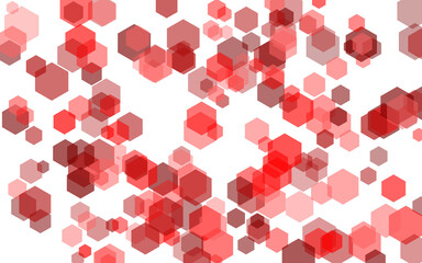 A delightful array of red hexagons scattered across a pristine transparent background, creating a captivating and modern design isolated on transparent background