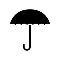 Umbrella icon. Black silhouette. Front and side view. Vector simple flat graphic illustration. Isolated object on a white background.