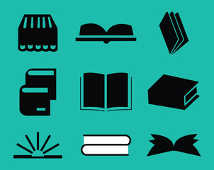 Black vector book icon design