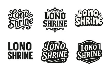 Obraz premium Lono Shrine Lettering Art. Lono Shrine. Set lettering. harmonious lettering variations of the same emblematic concept, each with different artistic