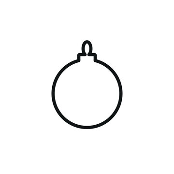 Christmas ball liniar vector icon