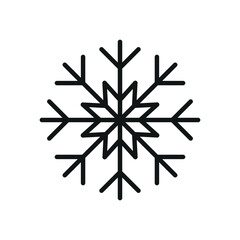 Snowflake silhouette black vector icon