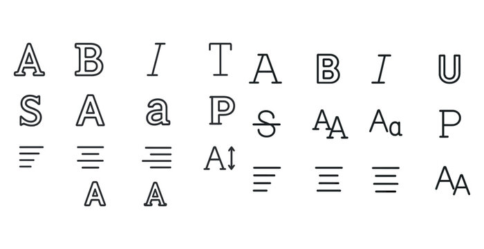 Typography examples of serif and sans-serif fonts with variations