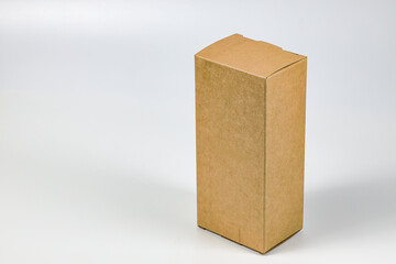 Rectangle Cardboard box for Parcel Delivery isolated on white background.