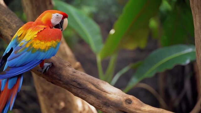 macaws with their beautiful and colorful feathers