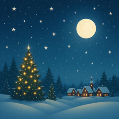 Obraz premium christmas night landscape