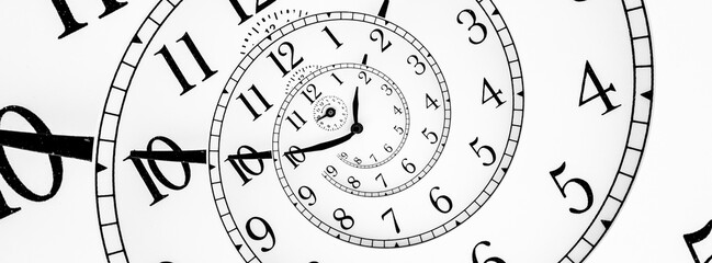 Obraz premium Time background. Concept of hypnosis, past, future. Round spiral, droste graphic.
