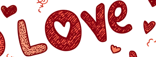 Love Text Design on White Background in Elegant Script Font