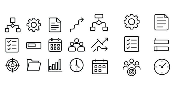 Set of office and business icons for workflow and organization