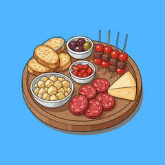 Lebanese foods icon logo flat vector design