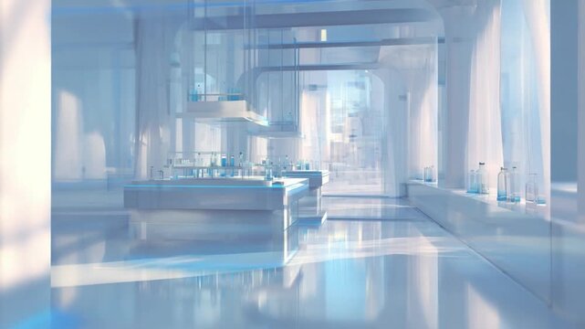 Architectural Abstraction: An ethereal vision unfolds within a minimalist architectural marvel, bathed in soft, diffused light, evoking a sense of serenity and modern elegance.