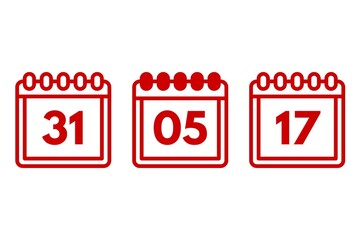 new year calendar, set of calendar icons,