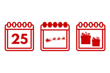 calendar icon vector, christmas calendar 