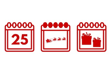 calendar icon vector, christmas calendar 