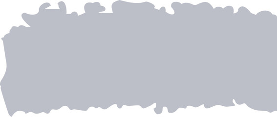 A wide, irregular paint-splash style grey banner with organic dripping edges and a rough textured outline.