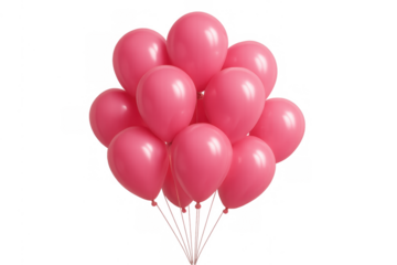 Pink balloons floating, celebrating special events, birthdays, anniversaries, parties, cheerful decoration for happiness