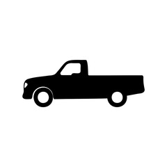 Pickup truck profile silhouette vector icon graphic design Vector, illustration