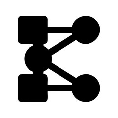 Digital network connection diagram showing linked nodes icon Vector, illustration