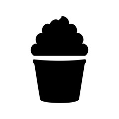 Sweet treat icon: cupcake or ice cream in a cup graphic Vector, illustration