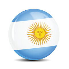 Argentina National Flag Sphere Icon 3D Vector Illustration
