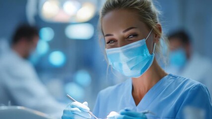 Skilled dental professional performs intricate procedure in a modern clinic setting while ensuring patient comfort and safety
