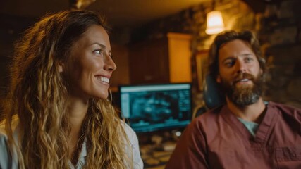 Happy moments shared between friends during a relaxing evening at a cozy cabin in the mountains