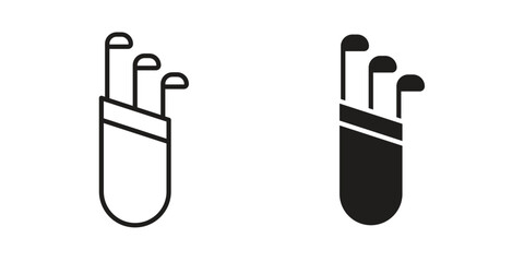 Golf bag icon on white background. Stock vector icon