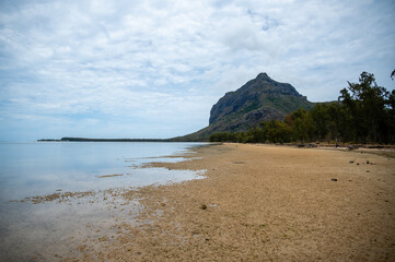 Beach View of Le Morne Brabant in Mauritius 