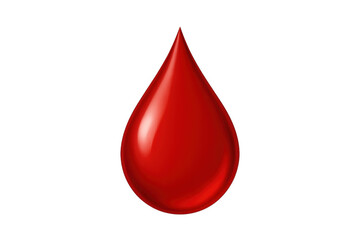 Fototapeta premium Blood drop isolated on a transparent background. Red liquid droplet for medical, health, human body, and donation themes
