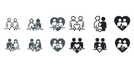 Family health icons: diverse representations of care and wellness