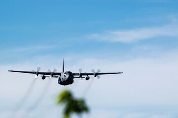 Hercules military aircraft taking off