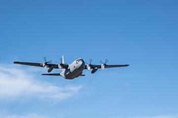Hercules military aircraft taking off
