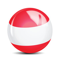 Austria National Flag Sphere Icon 3D Vector Illustration