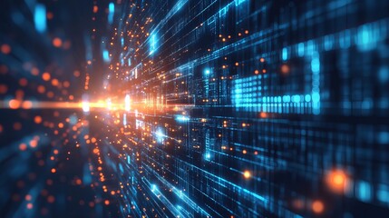 Experience the pulse of modern technology with this vibrant digital network, perfect for illustrating innovation and cutting-edge connectivity solutions today