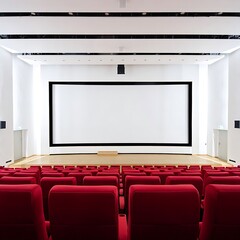 Fototapeta premium Ultra-clean Studio Theater Empty Projection Wall