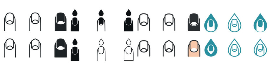 Fototapeta premium Diverse nail art designs showcasing unique styles and shapes