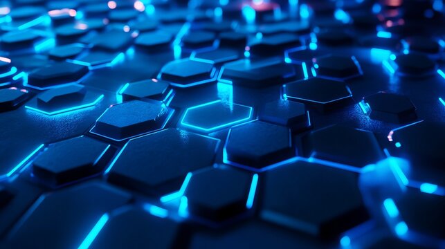 Experience the future with this modern blue glowing hexagon pattern, perfect for tech startups and innovative digital marketing campaigns!