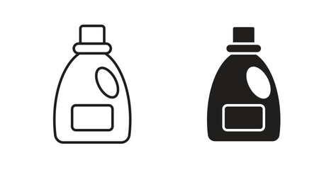 liquid detergent icons set. Simple line vector illustration
