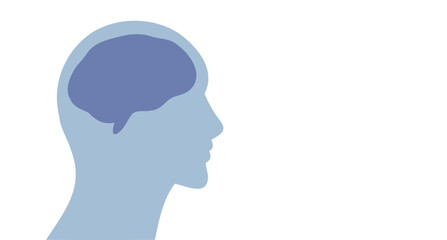 human head with brain silhouette mind concept design. vector silhouette man head mind template