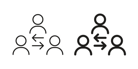 Obraz premium Mediator icons set. Simple line vector illustration