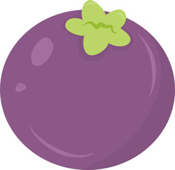 Mangosteen Fruit Illustration Cute Minimal Pastel Purple Tropical Vector for Kids and Healthy Food Designs
