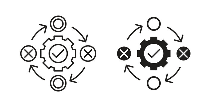 Methodology icons set. Simple line vector illustration