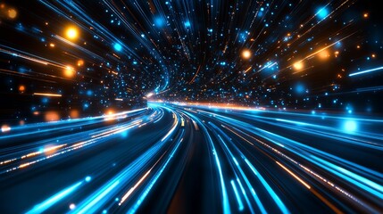 Obraz premium Experience the speed of light with this dynamic abstract background, perfect for tech, science, or futuristic concepts, creating a modern vibrant feel