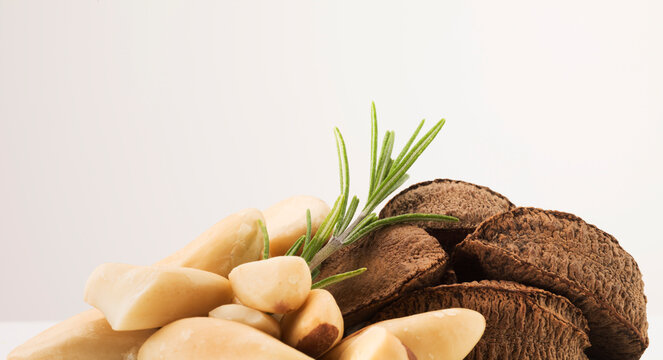Still life Brazil nuts and rosemary