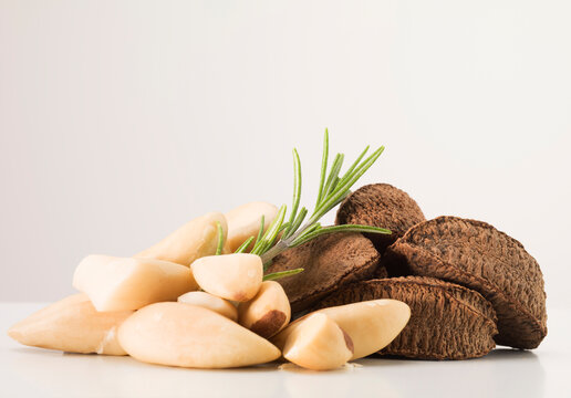 Still life Brazil nuts and rosemary