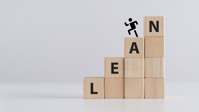 Lean thinking concept. Cost reduction concept. Business process improvement. Maximising productivity and quality, reducing time and cost. Cost cutting, lean process for surviving the recession.