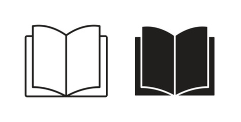 open book icons set. Simple line vector illustration