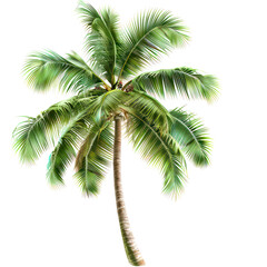 Obraz premium Tropical Coconut Palm Tree Isolated on transparent Background