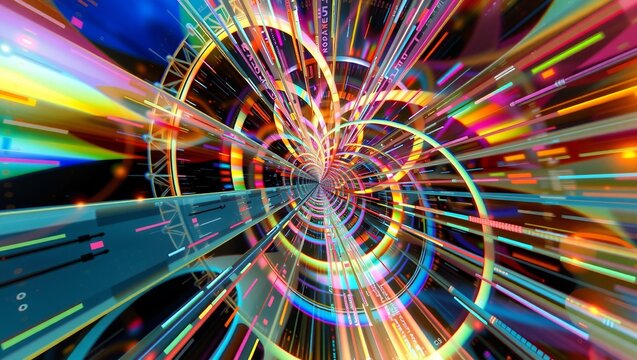 Colorful Vortex of Futuristic Light
