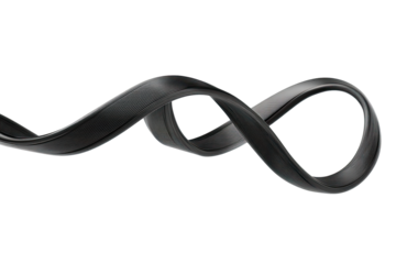 Abstract black ribbon design, flowing curves